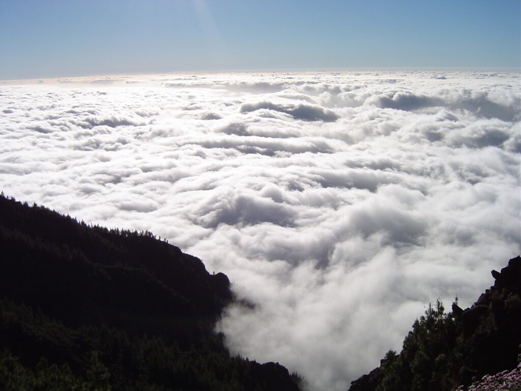 Sea of clouds below the mountains of Tenerife