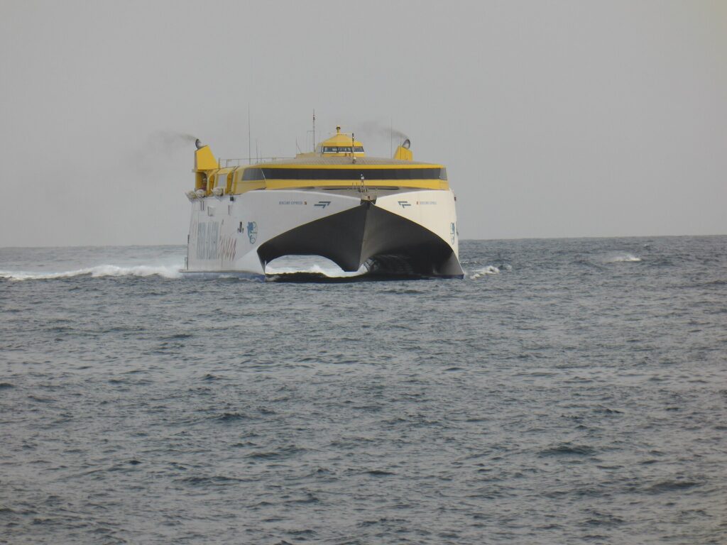 A fast ferry sailing between the Canary Islands
