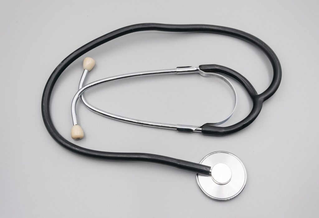 A stethoscope, symbol of health insurance and medical care